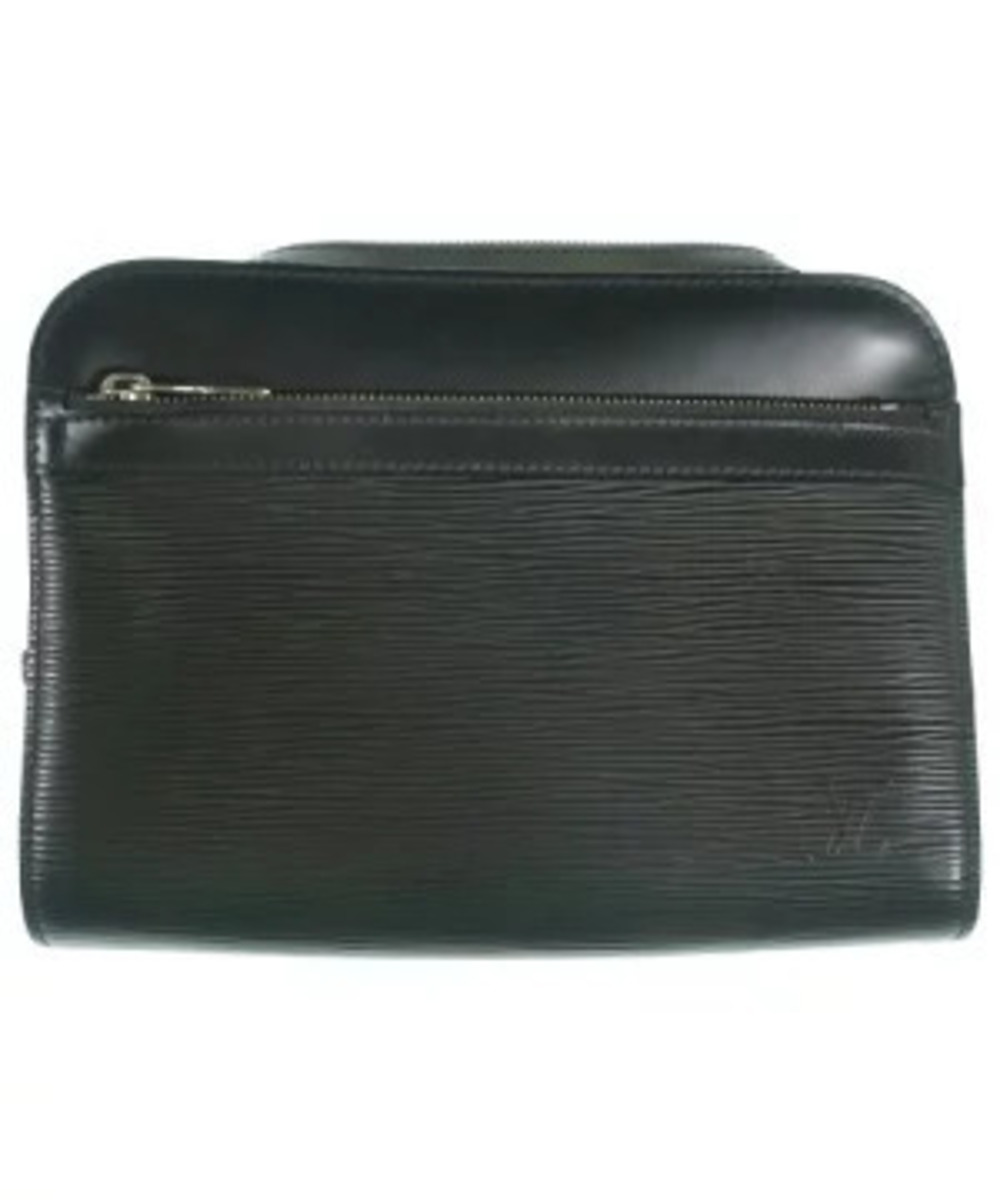 Louis Vuitton Clutch Bag Leather Black